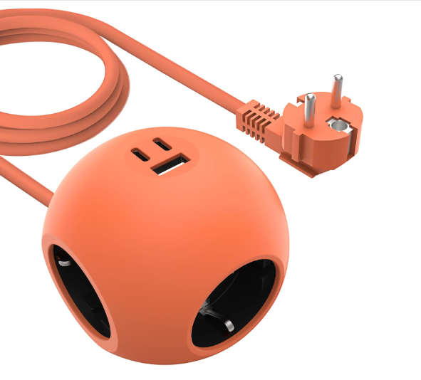 PD 25 W Power Strip Cube with USB and 2 Type C Socket Cube