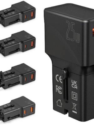 Universal Travel Adapter 25W – All-in-One Worldwide Travel Plug Adapter